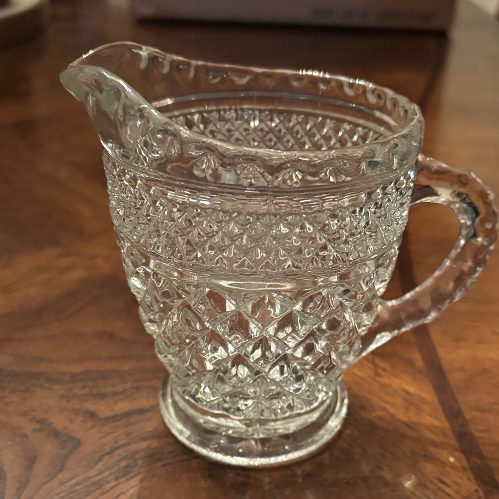 Vintage Anchor Hocking Wexford clear glass creamer